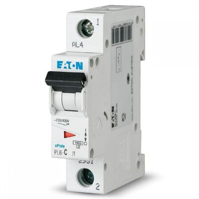 Автомат 4А 1P 6кА Eaton-Moeller PL6-C4/1 xPole (286529) Автоматичний вимикач 1 полюс, тип C 286529 фото
