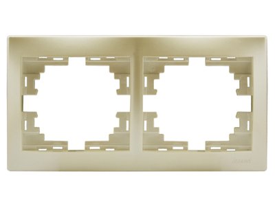 Рамка для розеток/вимикачів 2-а горизонтальна LEZARD Mira перлинно-білий перламутр 701-3000-147 фото
